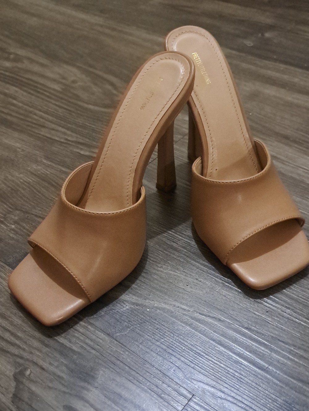 Tan Women's High Heel Slide Sandals - Pretty Little Things
